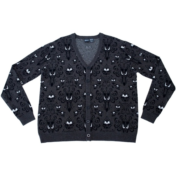NWT Cakeworthy Disney Haunted Mansion Wallpaper Cardigan Size Medium Sweater - Picture 5 of 15